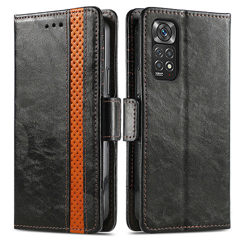 Funda de Cuero Cartera con Soporte Carcasa S02D para Xiaomi Redmi Note 12 Pro 4G Negro