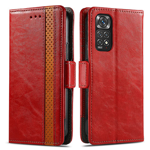 Funda de Cuero Cartera con Soporte Carcasa S02D para Xiaomi Redmi Note 12 Pro 4G Rojo