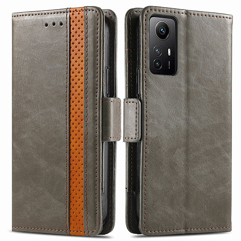 Funda de Cuero Cartera con Soporte Carcasa S02D para Xiaomi Redmi Note 12S Gris