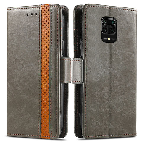 Funda de Cuero Cartera con Soporte Carcasa S02D para Xiaomi Redmi Note 9 Pro Max Gris