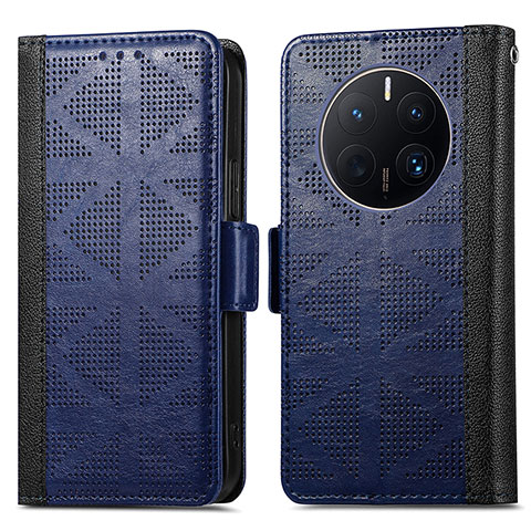 Funda de Cuero Cartera con Soporte Carcasa S03D para Huawei Mate 50 Pro Azul