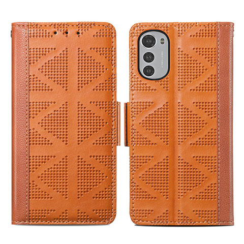 Funda de Cuero Cartera con Soporte Carcasa S03D para Motorola Moto E32s Marron