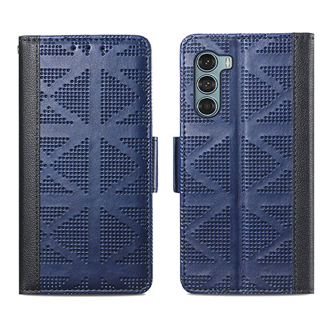 Funda de Cuero Cartera con Soporte Carcasa S03D para Motorola Moto Edge S30 5G Azul