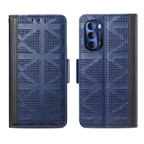 Funda de Cuero Cartera con Soporte Carcasa S03D para Motorola Moto G Stylus (2022) 4G Azul