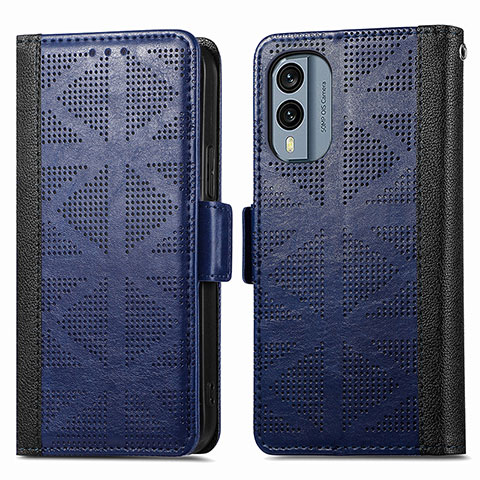 Funda de Cuero Cartera con Soporte Carcasa S03D para Nokia X30 5G Azul