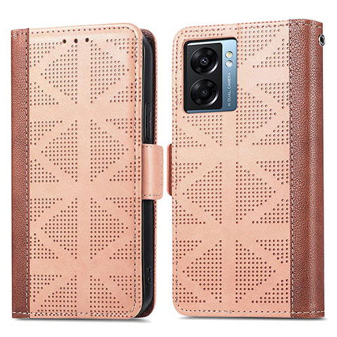 Funda de Cuero Cartera con Soporte Carcasa S03D para OnePlus Nord N300 5G Marron Claro