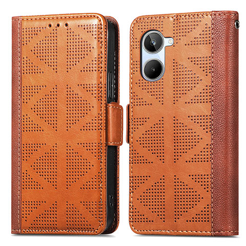 Funda de Cuero Cartera con Soporte Carcasa S03D para Realme 10 4G Marron