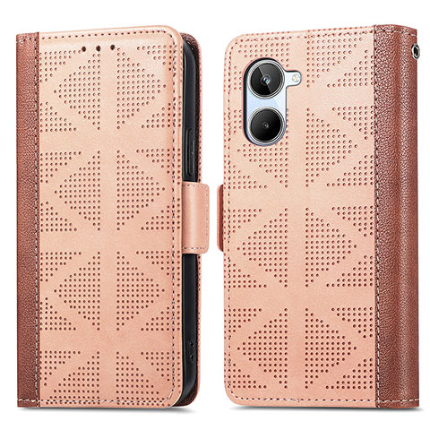 Funda de Cuero Cartera con Soporte Carcasa S03D para Realme 10 4G Marron Claro