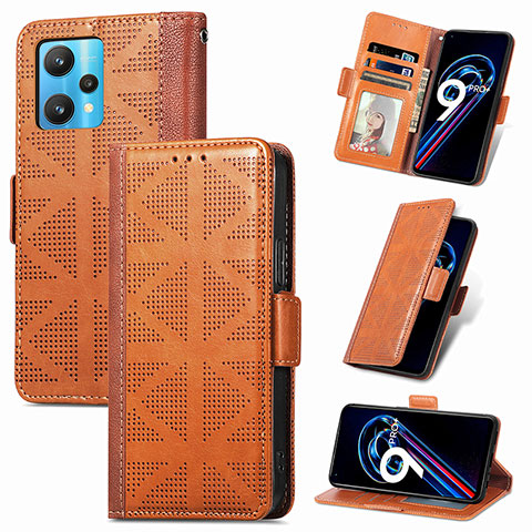 Funda de Cuero Cartera con Soporte Carcasa S03D para Realme 9 4G Marron