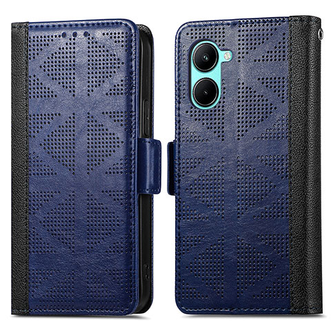 Funda de Cuero Cartera con Soporte Carcasa S03D para Realme C33 (2023) Azul