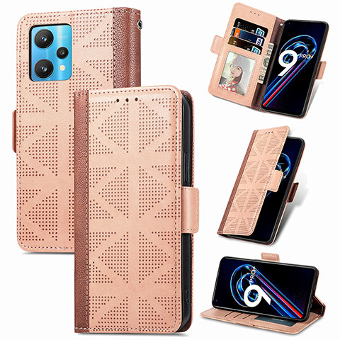 Funda de Cuero Cartera con Soporte Carcasa S03D para Realme Narzo 50 Pro 5G Marron Claro