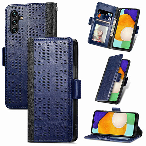 Funda de Cuero Cartera con Soporte Carcasa S03D para Samsung Galaxy A13 5G Azul