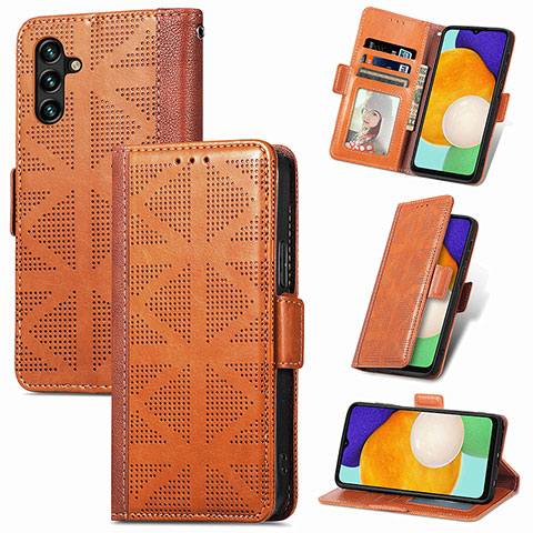 Funda de Cuero Cartera con Soporte Carcasa S03D para Samsung Galaxy A13 5G Marron