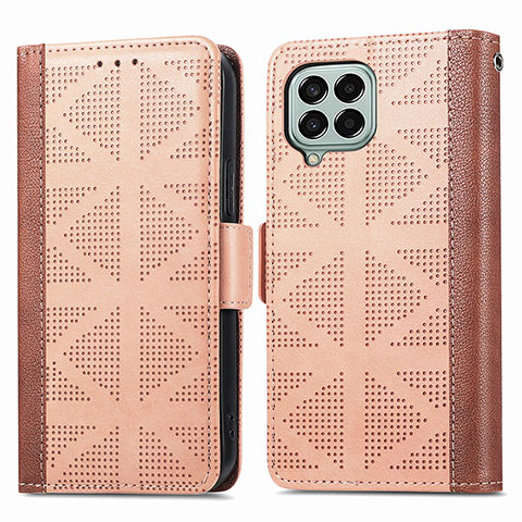 Funda de Cuero Cartera con Soporte Carcasa S03D para Samsung Galaxy M33 5G Marron Claro