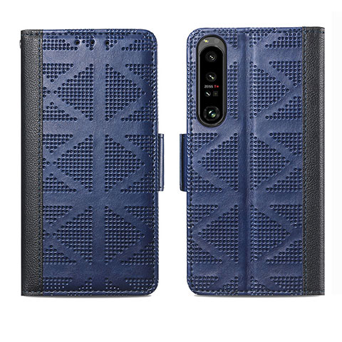 Funda de Cuero Cartera con Soporte Carcasa S03D para Sony Xperia 1 IV Azul