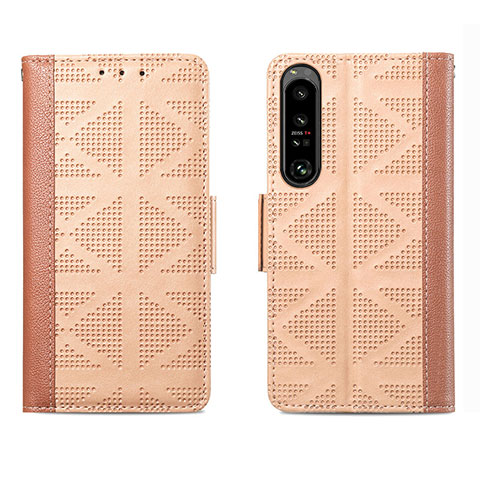 Funda de Cuero Cartera con Soporte Carcasa S03D para Sony Xperia 1 IV Marron Claro