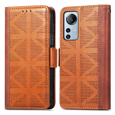 Funda de Cuero Cartera con Soporte Carcasa S03D para Xiaomi Mi 12 Lite 5G Marron