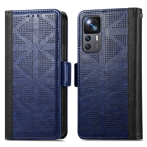 Funda de Cuero Cartera con Soporte Carcasa S03D para Xiaomi Mi 12T Pro 5G Azul