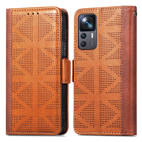 Funda de Cuero Cartera con Soporte Carcasa S03D para Xiaomi Redmi K50 Ultra 5G Marron