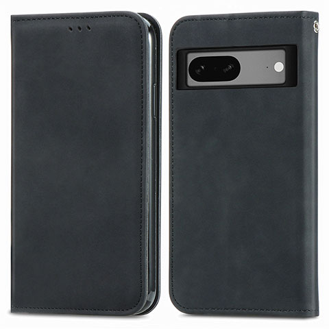 Funda de Cuero Cartera con Soporte Carcasa S04D para Google Pixel 7 5G Negro