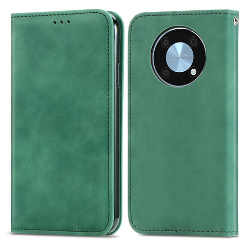 Funda de Cuero Cartera con Soporte Carcasa S04D para Huawei Enjoy 50 Pro Verde