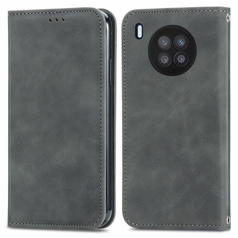 Funda de Cuero Cartera con Soporte Carcasa S04D para Huawei Honor 50 Lite Gris