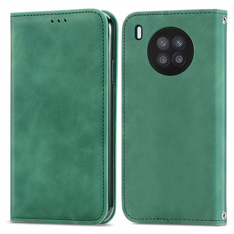 Funda de Cuero Cartera con Soporte Carcasa S04D para Huawei Honor 50 Lite Verde