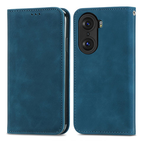 Funda de Cuero Cartera con Soporte Carcasa S04D para Huawei Honor 60 5G Azul