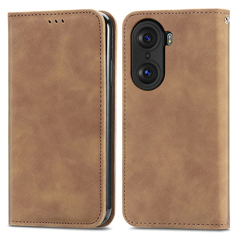 Funda de Cuero Cartera con Soporte Carcasa S04D para Huawei Honor 60 Pro 5G Marron