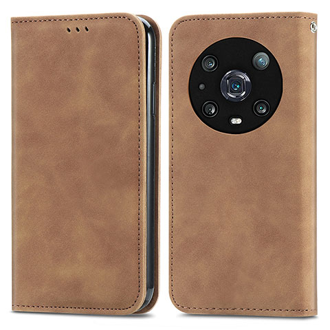 Funda de Cuero Cartera con Soporte Carcasa S04D para Huawei Honor Magic4 Pro 5G Marron