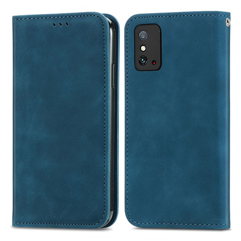 Funda de Cuero Cartera con Soporte Carcasa S04D para Huawei Honor X10 Max 5G Azul