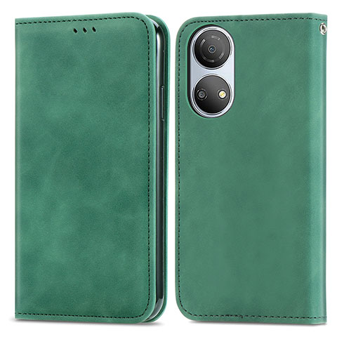 Funda de Cuero Cartera con Soporte Carcasa S04D para Huawei Honor X7 Verde