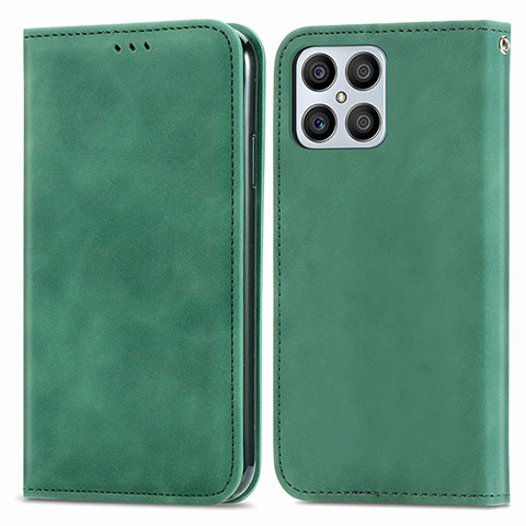 Funda de Cuero Cartera con Soporte Carcasa S04D para Huawei Honor X8 4G Verde