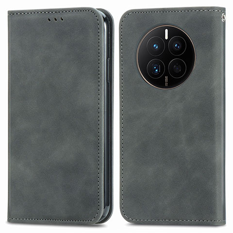 Funda de Cuero Cartera con Soporte Carcasa S04D para Huawei Mate 50 Gris