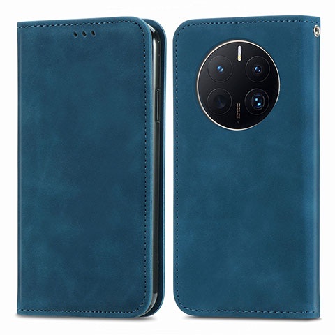 Funda de Cuero Cartera con Soporte Carcasa S04D para Huawei Mate 50 Pro Azul