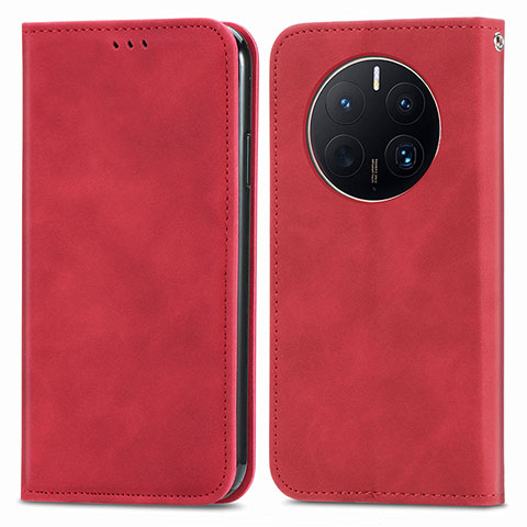 Funda de Cuero Cartera con Soporte Carcasa S04D para Huawei Mate 50 Pro Rojo