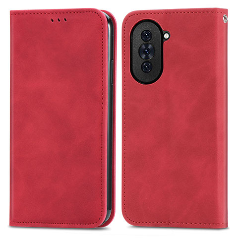 Funda de Cuero Cartera con Soporte Carcasa S04D para Huawei Nova 10 Rojo