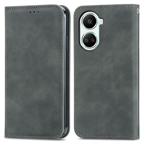 Funda de Cuero Cartera con Soporte Carcasa S04D para Huawei Nova 10 SE Gris