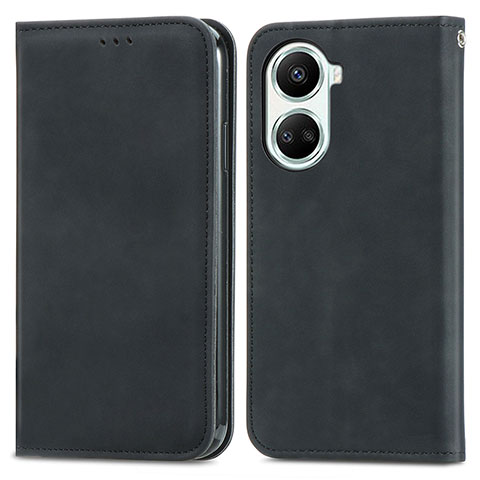 Funda de Cuero Cartera con Soporte Carcasa S04D para Huawei Nova 10 SE Negro