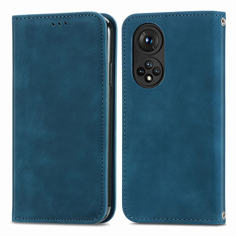 Funda de Cuero Cartera con Soporte Carcasa S04D para Huawei Nova 9 Pro Azul