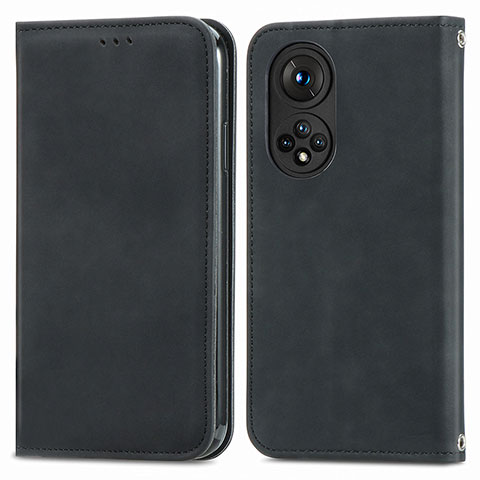 Funda de Cuero Cartera con Soporte Carcasa S04D para Huawei Nova 9 Pro Negro