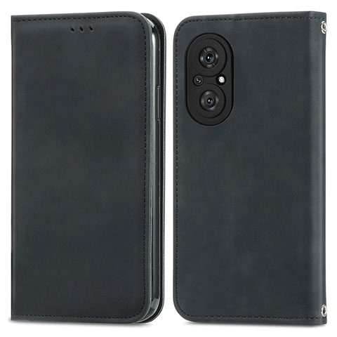 Funda de Cuero Cartera con Soporte Carcasa S04D para Huawei Nova 9 SE Negro