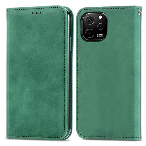 Funda de Cuero Cartera con Soporte Carcasa S04D para Huawei Nova Y61 Verde