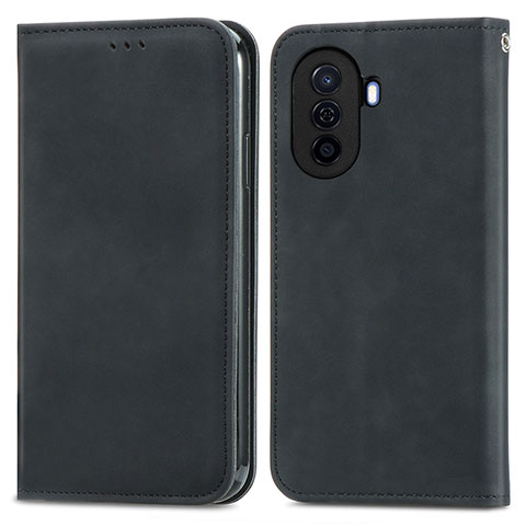 Funda de Cuero Cartera con Soporte Carcasa S04D para Huawei Nova Y70 Plus Negro