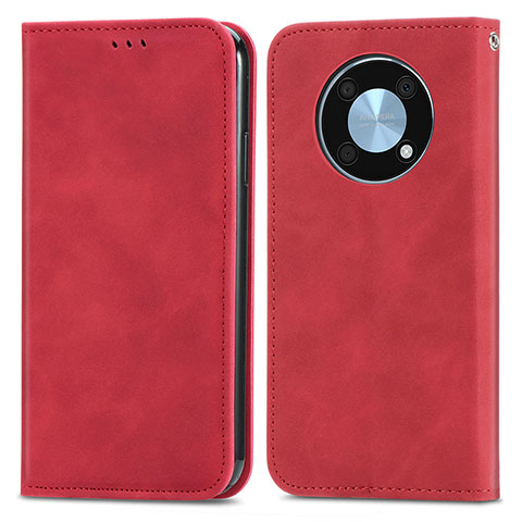 Funda de Cuero Cartera con Soporte Carcasa S04D para Huawei Nova Y90 Rojo