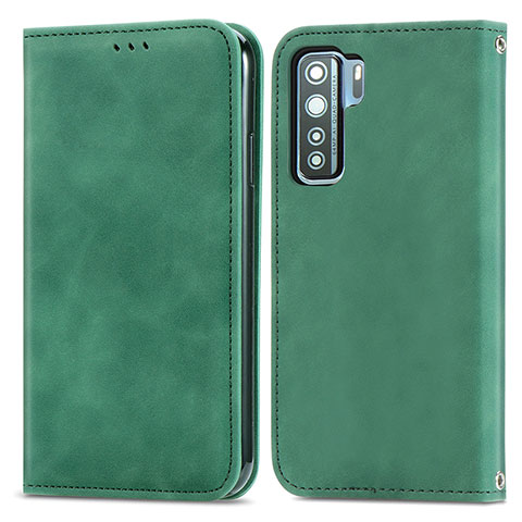 Funda de Cuero Cartera con Soporte Carcasa S04D para Huawei P40 Lite 5G Verde