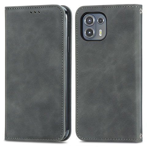 Funda de Cuero Cartera con Soporte Carcasa S04D para Motorola Moto Edge 20 Lite 5G Gris