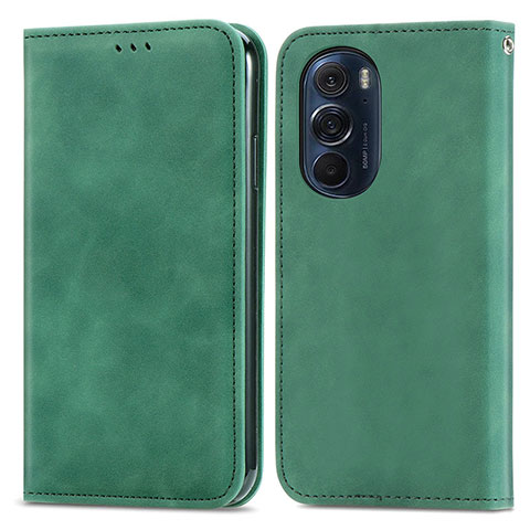 Funda de Cuero Cartera con Soporte Carcasa S04D para Motorola Moto Edge 30 Pro 5G Verde