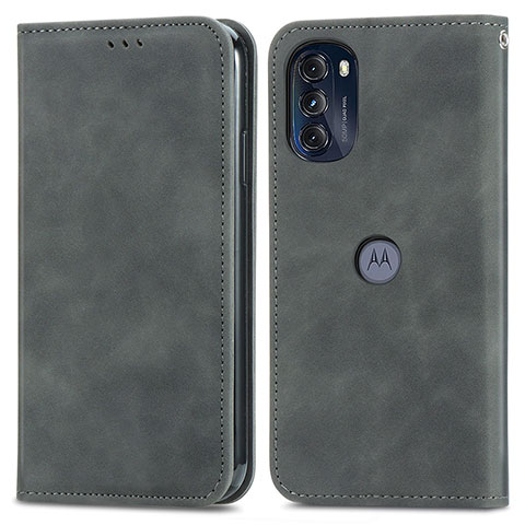 Funda de Cuero Cartera con Soporte Carcasa S04D para Motorola Moto G 5G (2022) Gris