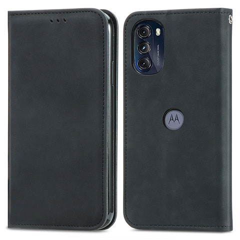 Funda de Cuero Cartera con Soporte Carcasa S04D para Motorola Moto G 5G (2022) Negro